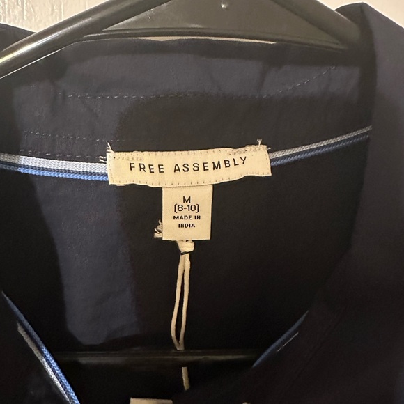 Elegant Navy Blue Shirt Dress - Picture 6 of 6